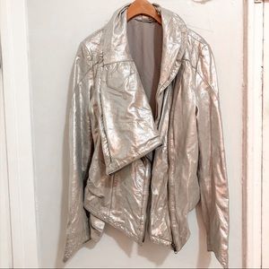 Cordón metallic silver leather jacket